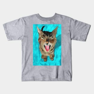 Meowy Tabby Cat Art Kids T-Shirt